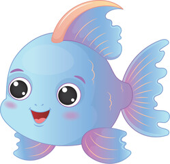 Canvas Print - Vector Cute Cartoon Baby Fish