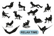 © Alex Darts - Set of silhouettes of resting people. Possibility of rest in any convenient positions.