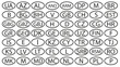© Alex Darts - Oval sticker of European Union countries and not only. With country code.