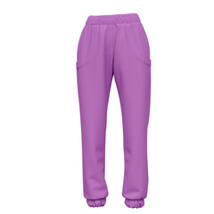 Wall Mural - Women's lilac fleece sweatpants with elastic band isolated on white background. 3d rendering   