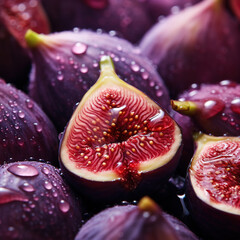 Sticker - Close-up of a fig with water drops