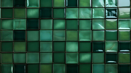 Pattern of Mosaic Tiles in green Colors. Top View