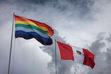 Peruvian Flag And Inca Flag