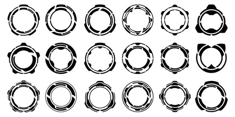 Wall Mural - sci-fi futuristic circle hud dashboard display virtual reality technology screen. user interface set