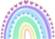 Boho Regenbogen mit transparentem Hintergrund 