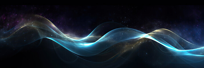 Wall Mural - abstract futuristic wave with dynamic particles for background. generative ai
