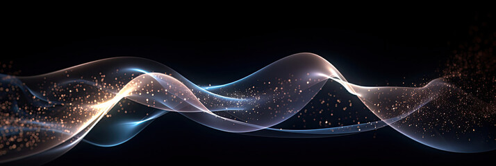 Wall Mural - abstract futuristic wave with dynamic particles for background. generative ai