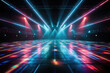 Colored dance floor in a night disco club