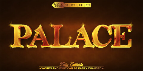 Canvas Print - Golden Old Palace Vector Editable Text Effect Template