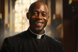 © Michael - Portrait of a smiling African American Catholic priest in robes