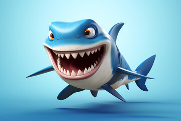 cute cartoon shark monster