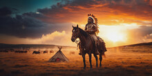 Indian Chief On Horseback