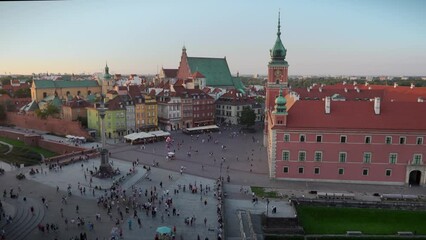 Canvas Print - Aerial view of Castle Square Warsaw Royal Castle - Warsaw, Poland