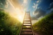 Exploring new paths - the ladder of success towards the goal, fresh start and new beginnings. Generative AI