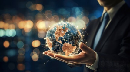 Businessperson interacting with internet based start up funding concept
