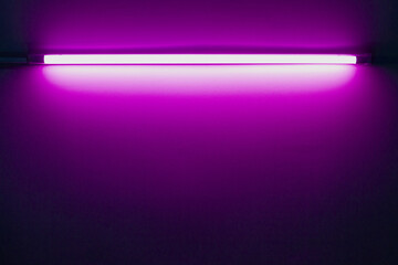 Wall Mural - purple neon lamp on a white wall