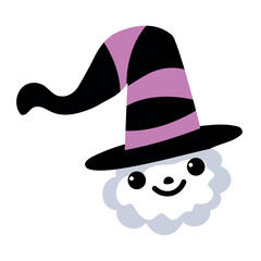 Wall Mural - halloween cute ghost with cap