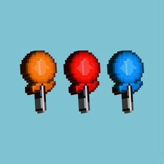 Wall Mural - Isometric Pixel art 3d of candy for items asset. simple 3d of orange and blue candy on pixelated style.8bits perfect for game asset or design asset element for your game design asset.