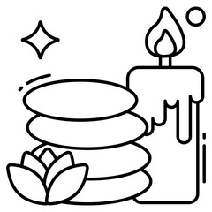 Sticker - A readily available icon of spa stones, flat design vector 