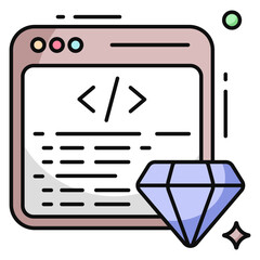 unique design icon of premium coding