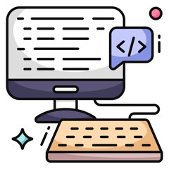 Unique design icon of system coding