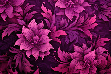 Poster - Floral medium violet red background suitable for vibrant displays