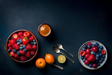 Poster - red and black pepper on a plate