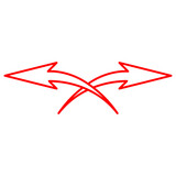 Fototapeta Do przedpokoju - red arrow icon, design, symbol, set, pointer, arrow, vector, sign, collection, web, icon, direction, illustration, line, black, element, down, right, up, isolated, sketch, curve, cursor, simple