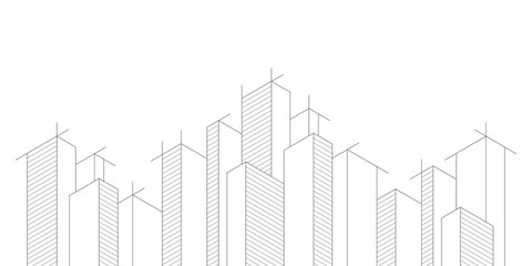 Wall Mural - architectural drawing with building construction