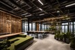 sustainable aspects of industrial interior design. How can repurposed materials and eco-friendly practices be integrated into industrial spaces