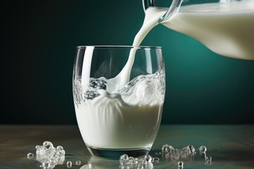 Pouring milk in a glass