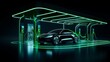 future hybrid power green fuel station, electric vehicle charging technology