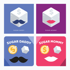 Wall Mural - Abstract sign of Sugar Daddy and Mommy. Square version