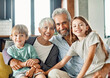 © Lumos sp - child family grandchild home happy portrait grandparent grandmother together senior man girl grandfather granddaughter grandson grandchildren
