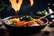 ?The camera is moving nearer to show a yummy and well-liked Korean food called Bibimbap. Sometimes, it can be hard to figure out or understand what is happening or why it is happening.. AI Generated