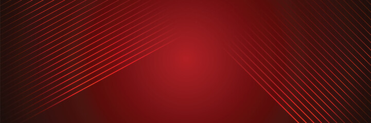 red abstract background with  lines. Horizontal banner template. Suit for cover, header, poster, banner, web