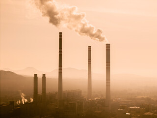 Wall Mural - coal fired power station and Combined cycle power plant, Pocerady, Czech republic