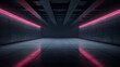 © Artofinnovation - 3d rendering of dark abstract sci-fi tunnel, Futuristic spaceship corridor. background banner or header