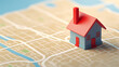 House and 3d location pin icon, Property or real estate investment or home ownership concept