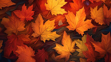 Autumn Art Background, Fall Colors, Leaves In Forest