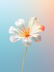 Wall Mural - White flower in bold gradient iridescent colors