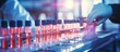 © The 2R Artificiality - Analyzing blood samples in a lab using a chemical hand and various experiments With copyspace for text