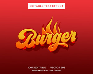 Wall Mural - burger 3D text effect template