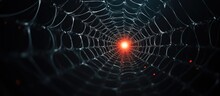 Spider At The Center Of A Focused Spiral Orb Web With Copyspace For Text