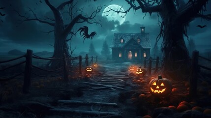 halloween night scene