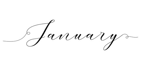 Wall Mural - Word JANUARY on white background