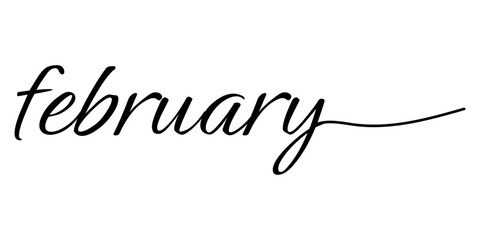 Wall Mural - Word FEBRUARY on white background