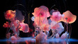 Surrealistic Dance Performance on a Giant Flowers Stage, A Captivating Extravaganza of Movement and Nature's Beauty Uniting in Unprecedented Harmony