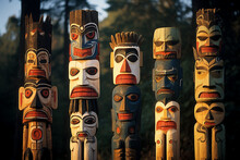 Totem Pole In Vancouver Country