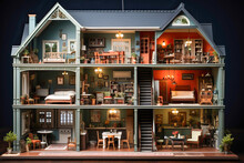 Vintage Doll House In The Victorian Style